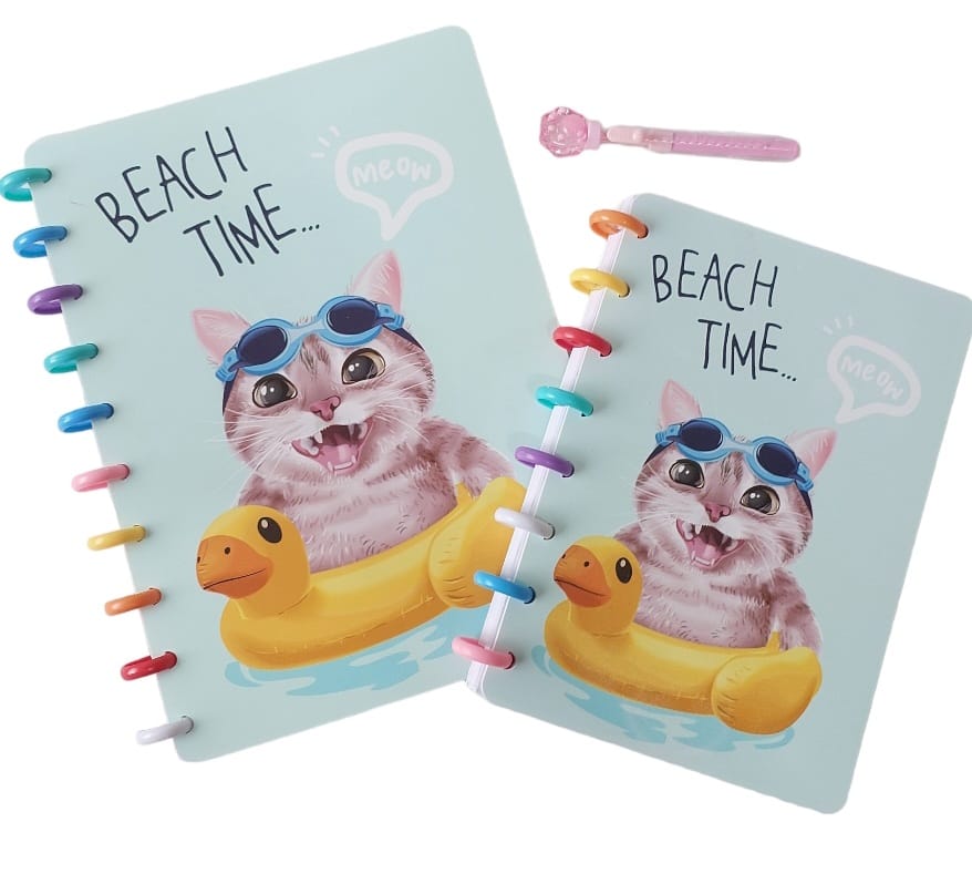 Kit caderno inteligente gato beath time